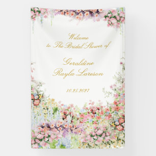 floral french garden chateau bridal shower welcome banner