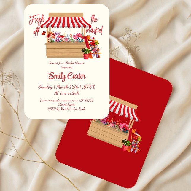 Floral Fresh of the Market Bridal Shower  Invitation (Creator Uploaded)