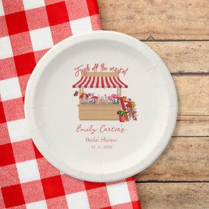 Floral Fresh off the Market Farmer's Market Shower Paper Plate