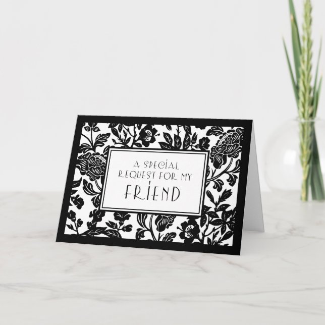 Floral Friend Maid of Honour Invitation Card (Front)