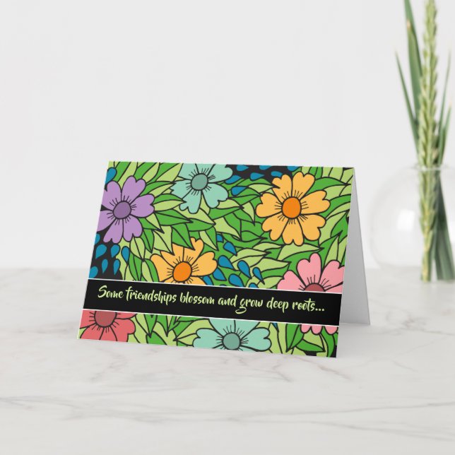 Floral Friends BFF For A Long Time Thinking of You Card (Front)