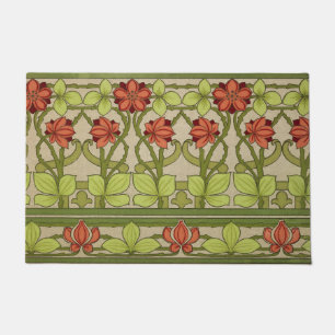 Floral Frieze Border in Art Nouveau Style Doormat
