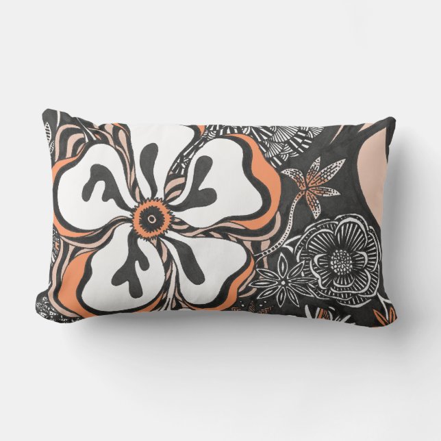 Floral Frill | Customizable Colour | Throw Pillow (Front)