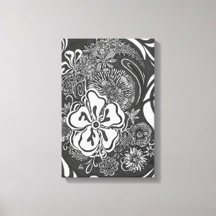 Floral Frill Customizable Stretched Canvas Print