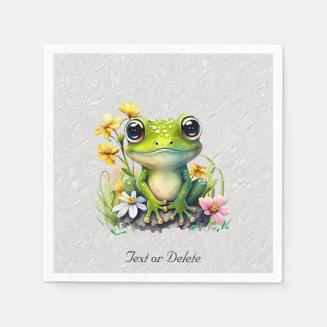 Floral Frog Napkins (Front)
