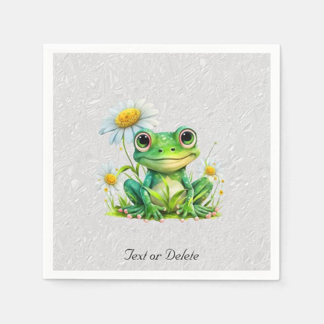 Floral Frog Napkins (Front)
