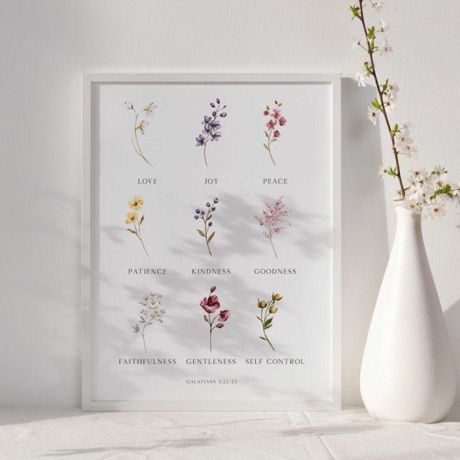 Floral Fruit of the Spirit Galatians 5 Poster (Creator Uploaded)