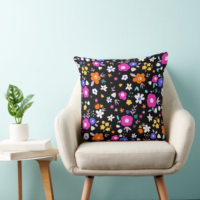 Floral Fun 20x20 Throw Pillow (Chair)