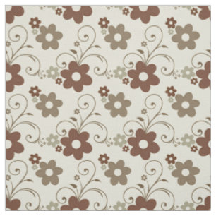 Floral Fun Retro Beige Fabric