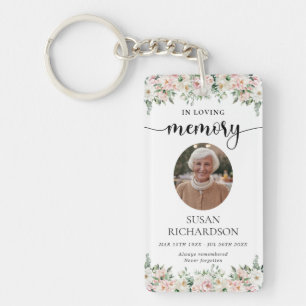 Floral Funeral Memorial Celebration of Life Gift Keychain