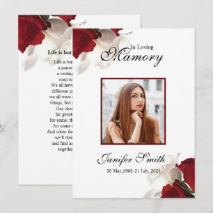 Floral Funeral Prayer Card