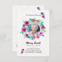 Floral Funeral Prayer Card Template