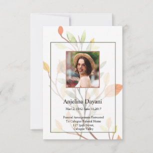 Floral Funeral Prayer Card Template