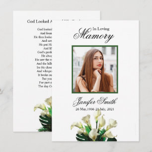 Floral Funeral Prayer Card Template