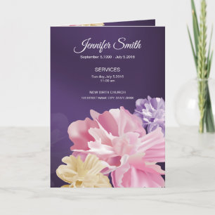 Floral Funeral Program Brochure Template