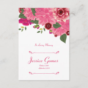 Floral Funeral Program Card Template