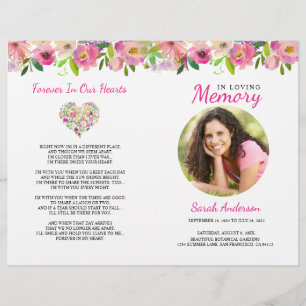 Floral Funeral Program Order of Service Flyer