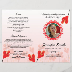 Floral Funeral Program Template