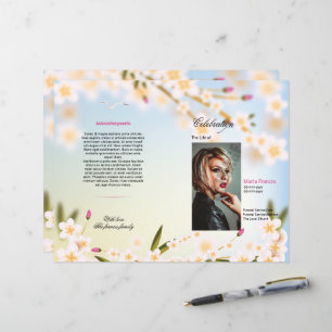 Floral Funeral Program Template