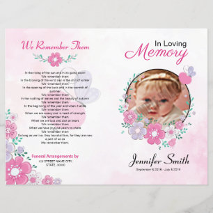 Floral Funeral Program Template