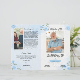 Floral Funeral Program Template
