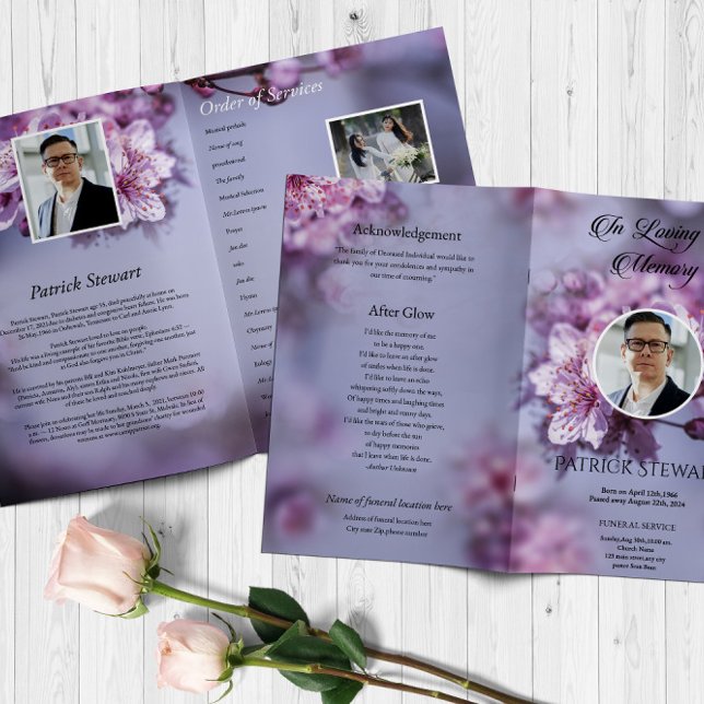 Floral Funeral Program Template (Creator Uploaded)