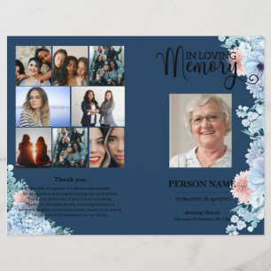 Floral Funeral Program template