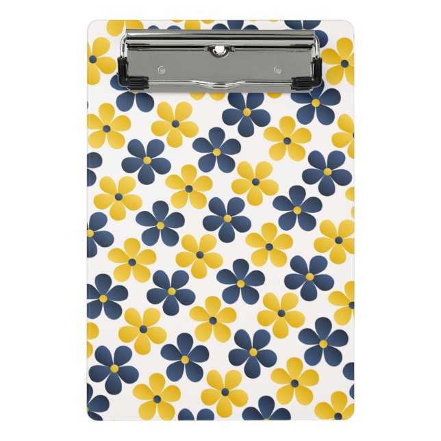Floral Fusion: Vibrant Background Design Mini Clipboard (Front)