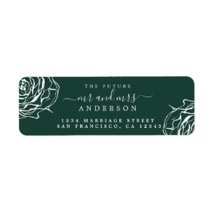  Floral Future Mr Mrs Dark Green Return Address