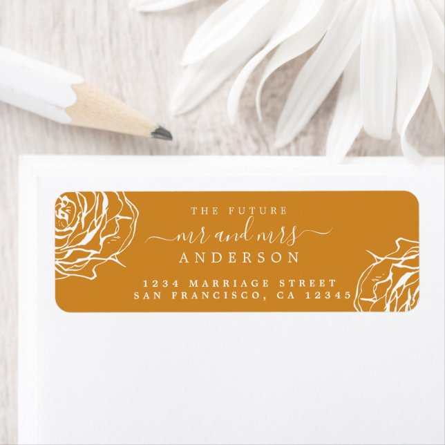  Floral Future Mr Mrs Yellow Return Address (Insitu)