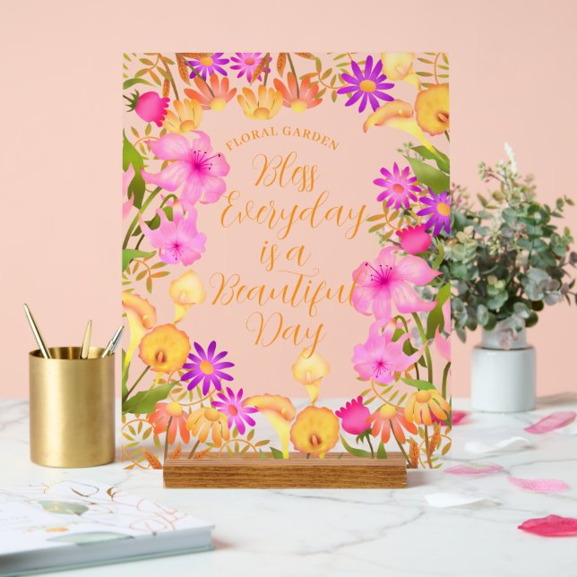 Floral Garden Acrylic Sign (Wedding)