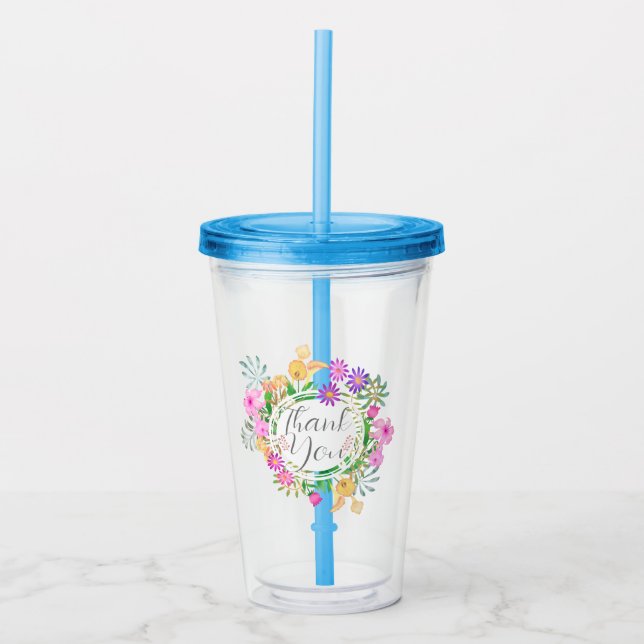 Floral Garden  Acrylic Tumbler (Front)