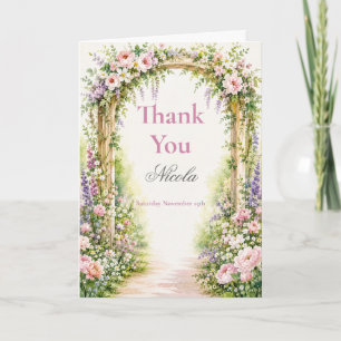 Floral Garden Arch Baby Shower Thank You Card