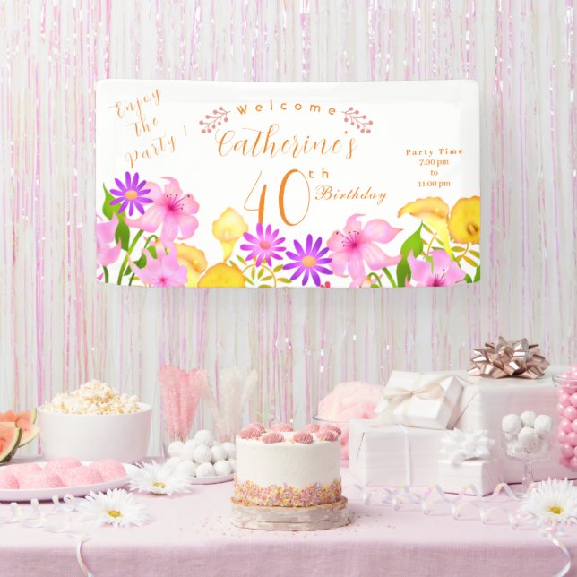 Floral Garden  Banner (Party)