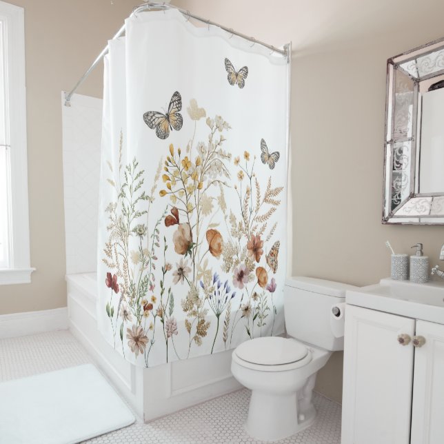 Floral Garden Bathroom decor, Butterfly  (In Situ)