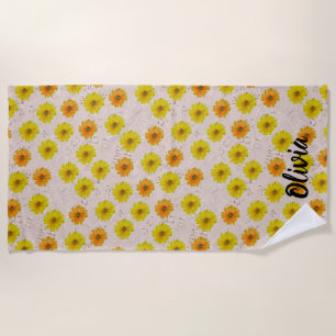 floral garden beach towel