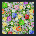 Floral Garden Beauty Bandana<br><div class="desc">A garden of beautiful colourful flowers,  bloom against green leaves.</div>