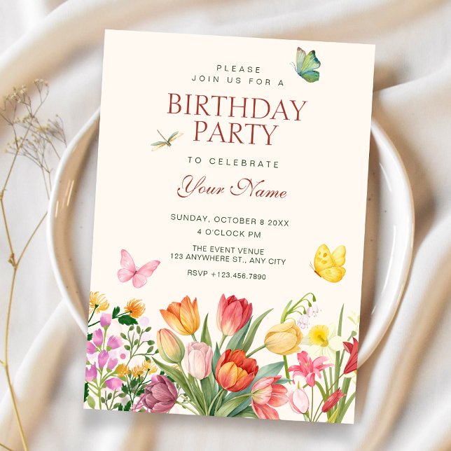 Floral garden birthday invitation (Creator Uploaded)