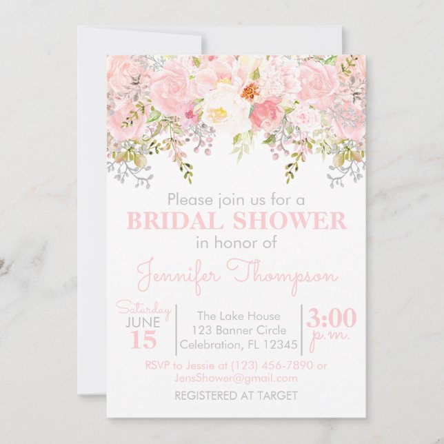 Floral Garden Bridal Shower Invitation (Front)