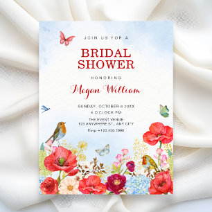 Floral garden bridal shower invitation