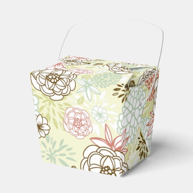 Floral Garden Chinese Take Out Box (Front Side)