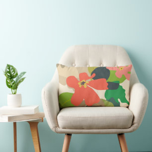 Floral Garden Colour Blocks Lumbar Pillow