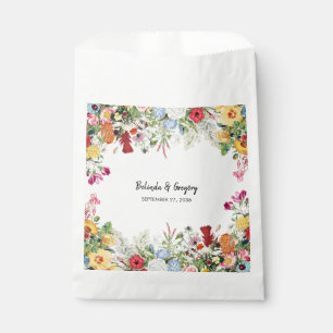 Floral Garden Colourful Flowers Wedding Favour Bag