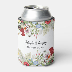 Floral Garden Colourful Flowers Wedding Favour Can Cooler
