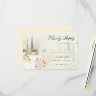 Floral garden decoration  RSVP card