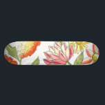 Floral Garden Design with White Background Skateboard<br><div class="desc">This floral garden design features strikingly bright colours against a pale white background,  making the flowers stand out even more. An amazing painting that can bring colour and beauty to any room. Purchase it for yourself,  or give it to a loved one as a gift!</div>