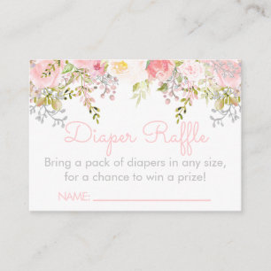 Floral Garden Diaper Raffle Ticket Inserts