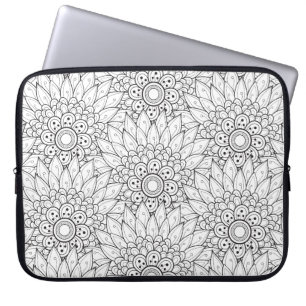 Floral Garden Doodle Laptop Sleeve