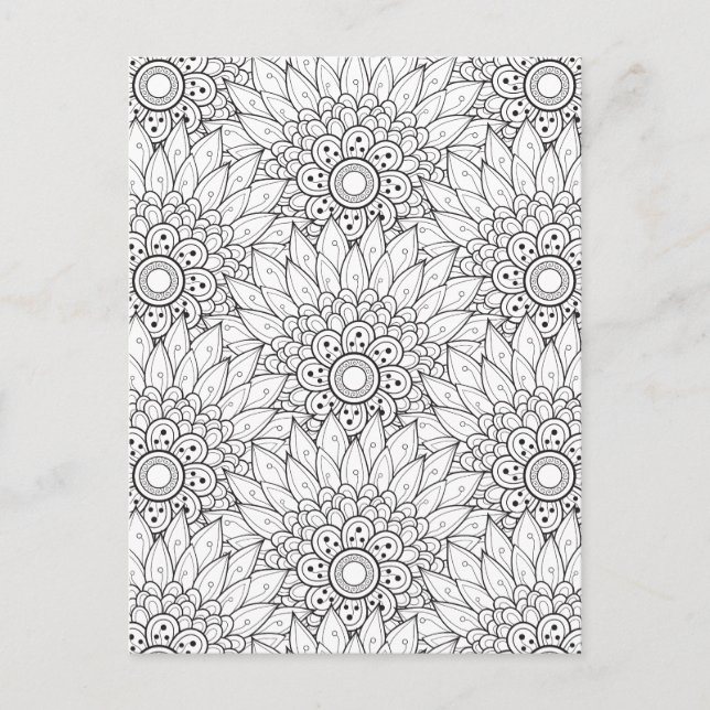 Floral Garden Doodle Postcard (Front)