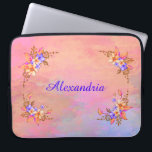 Floral Garden Elegant Pink Watercolor Personalize Laptop Sleeve<br><div class="desc">Floral Garden Elegant Pink Watercolor Personalize Laptop Sleeve is great to hold your computer or other items. The Laptop Sleeve as a beautiful and elegant design of watercolor flowers and a pink background. Great for your school or office and makes a great gift for the special person in your life....</div>